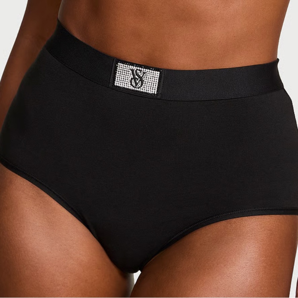 Victoria's Secret Black Logo High-Rise Briefs